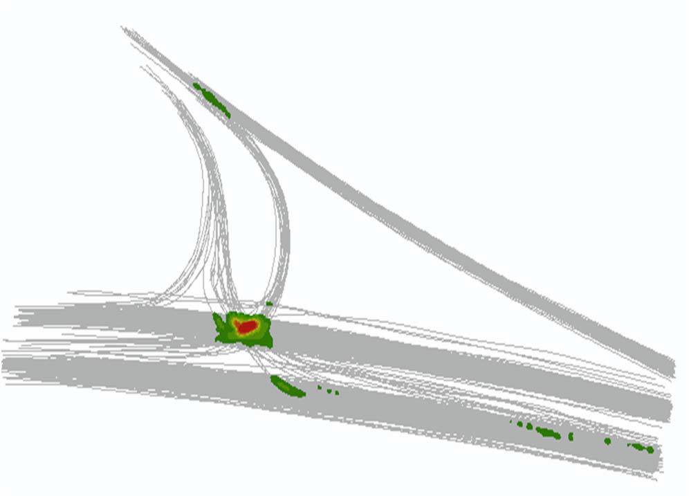 Conflict areas, Portegrandi T-intersection