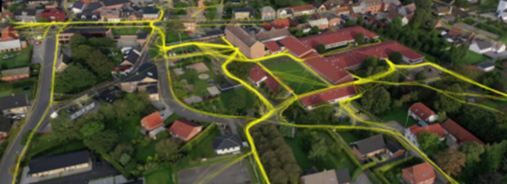 Example of school safety analysis - pedestrian trajectories